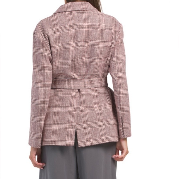 MAJE Vinone Double-breasted Prince of Wales checked cotton-blend tweed blazer - Picture 3 of 8